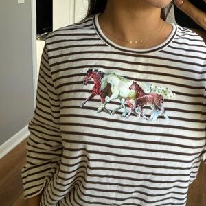 Horse print shirt size Large 100% cotton top
